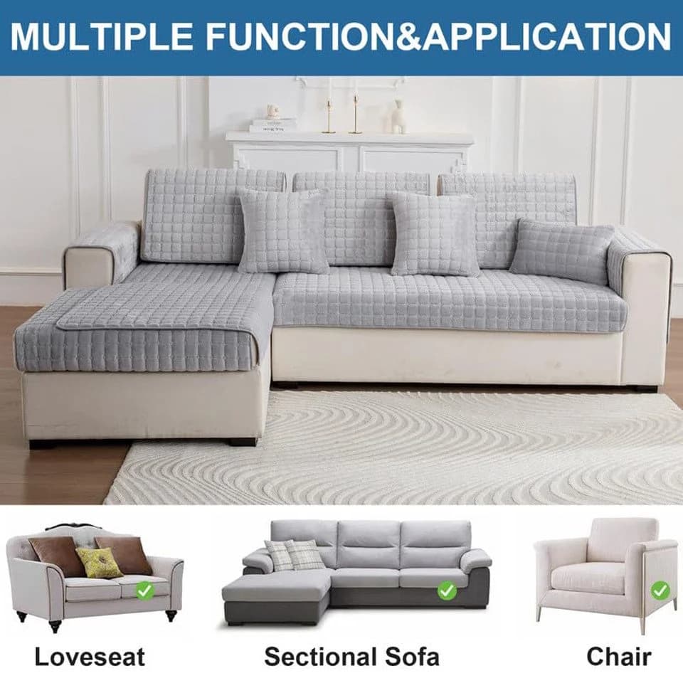 Zaewry Sofabezug Flanell Sofabezug 1 2 3 4 Sitzer Sofabezüge Couch Überzug L Form - Bild 4