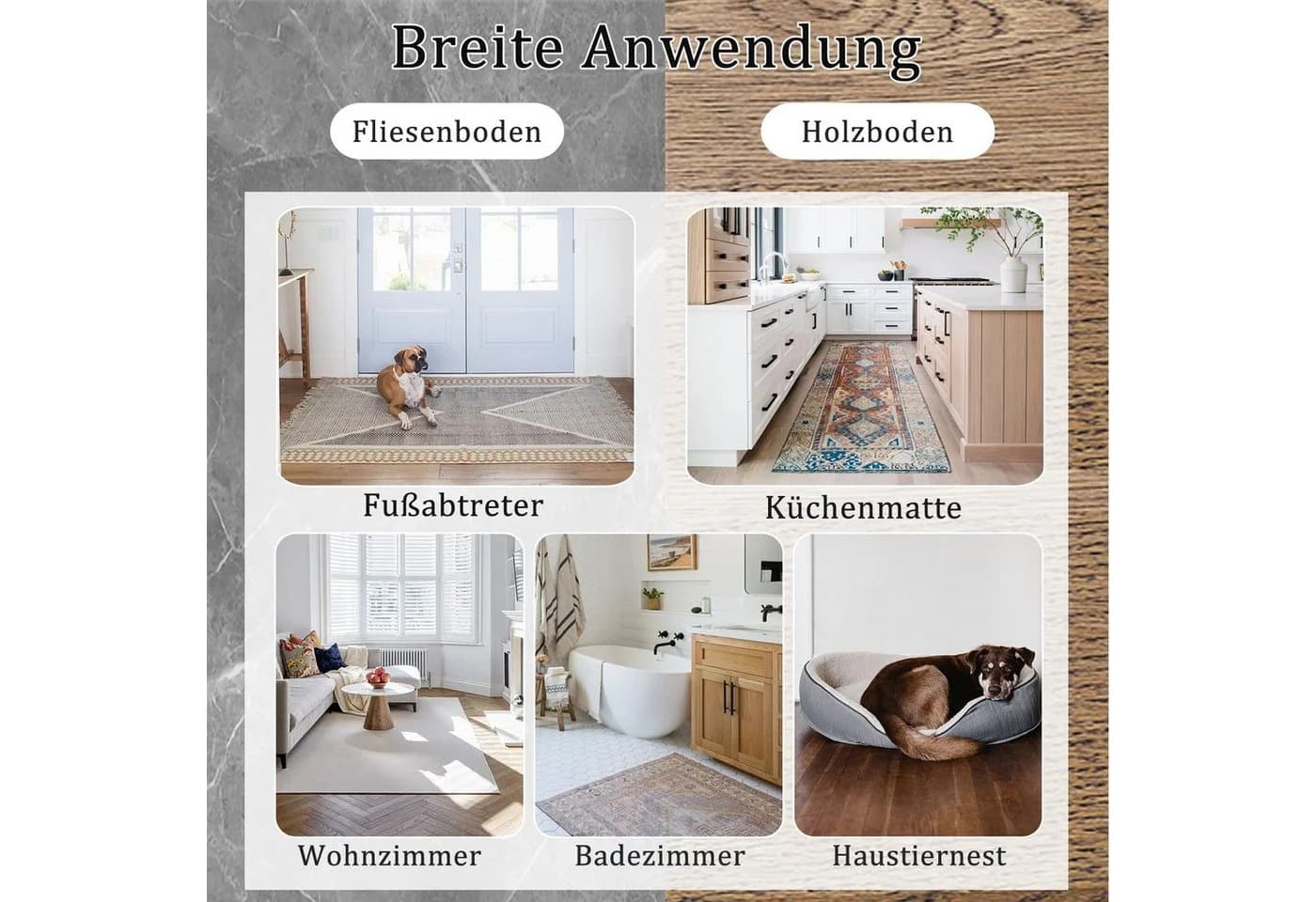 Zaewry Antirutsch Teppichunterlage Vacuum Tech 8 Stück - Bild 5