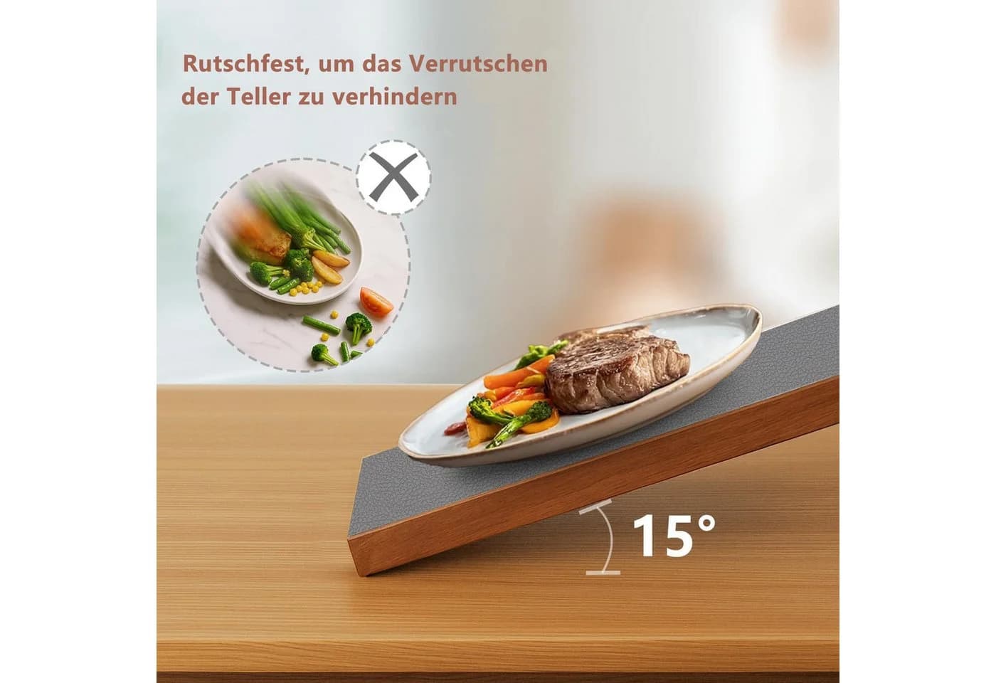 Zaewry Platzset Leder und Untersetzer, Tischsets Abwaschbar, 4-St, Rund Doppelseitig Rutschfest - Bild 3