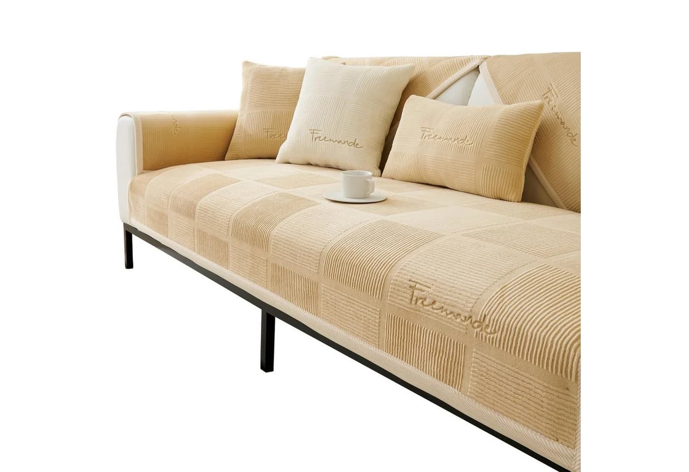 Zaewry Sofaschoner Couch Überzug Kaffeefarbe Anti-Rutsch - Bild 2