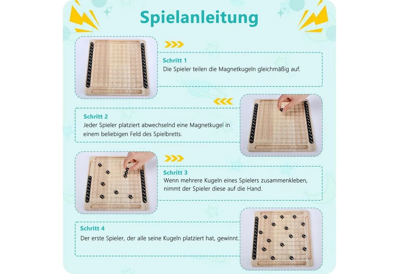 CLTYQ Magnetisches Schachspiel aus Holz mit 20 Figuren - Bild 3