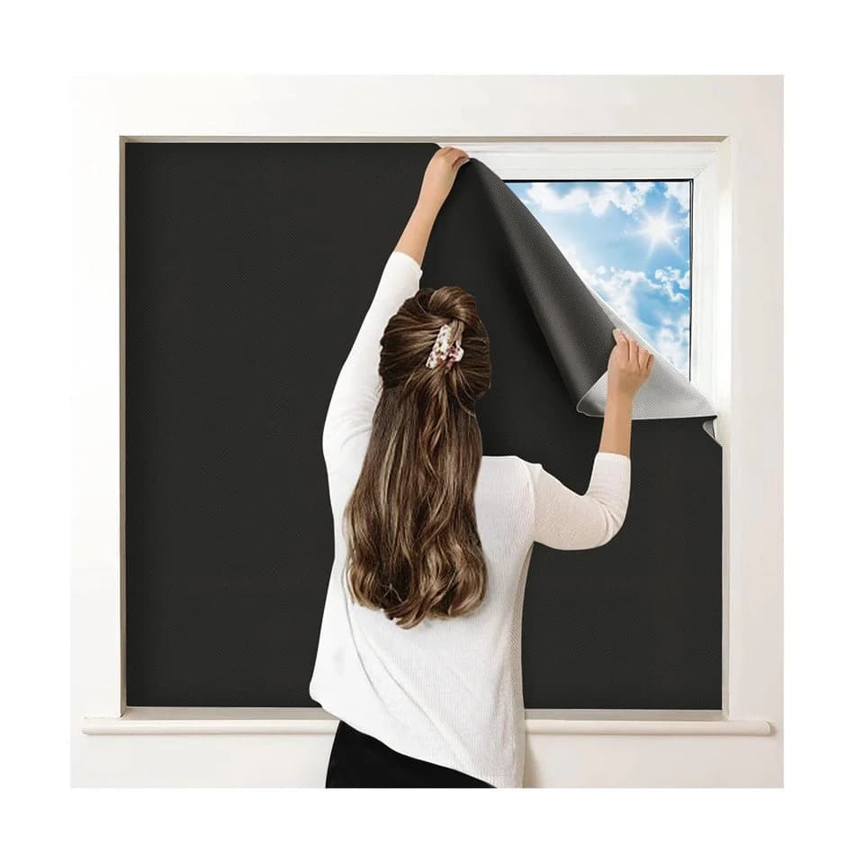 Verdunklungsrollo 150X300CM Schwarz Ohne Bohren - Bild 2