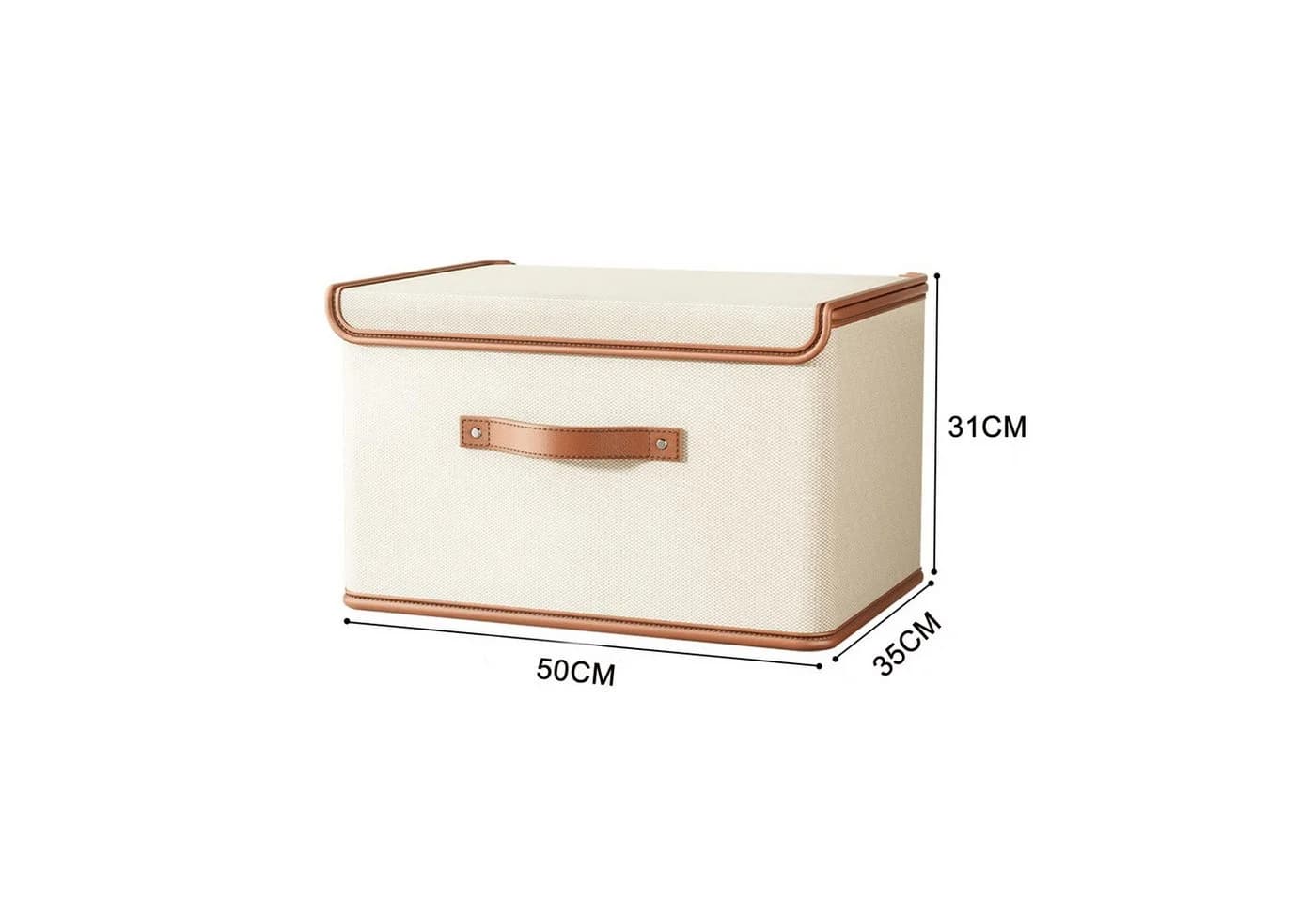Minicloss Aufbewahrungsboxen mit Deckel 2er Set Beige Stoff