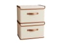 Minicloss Aufbewahrungsboxen mit Deckel 2er Set Beige Stoff Bild 2