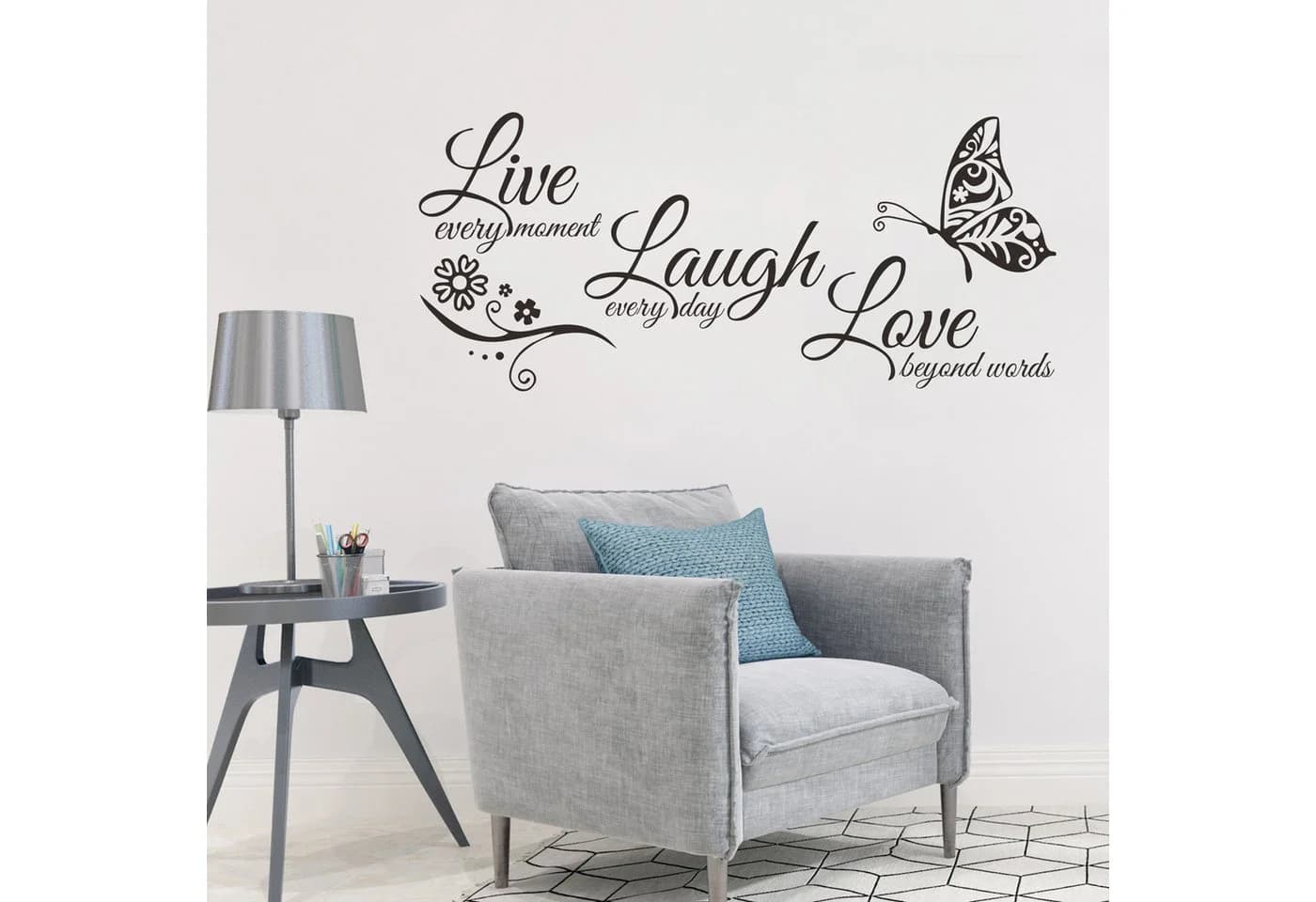 Minicloss Wandtattoo Sprüche Schwarz Wandaufkleber Wohnzimmer - Bild 3