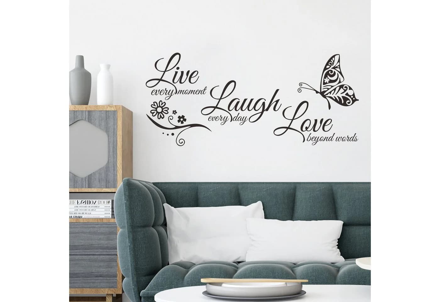 Minicloss Wandtattoo Sprüche Schwarz Wandaufkleber Wohnzimmer - Bild 4