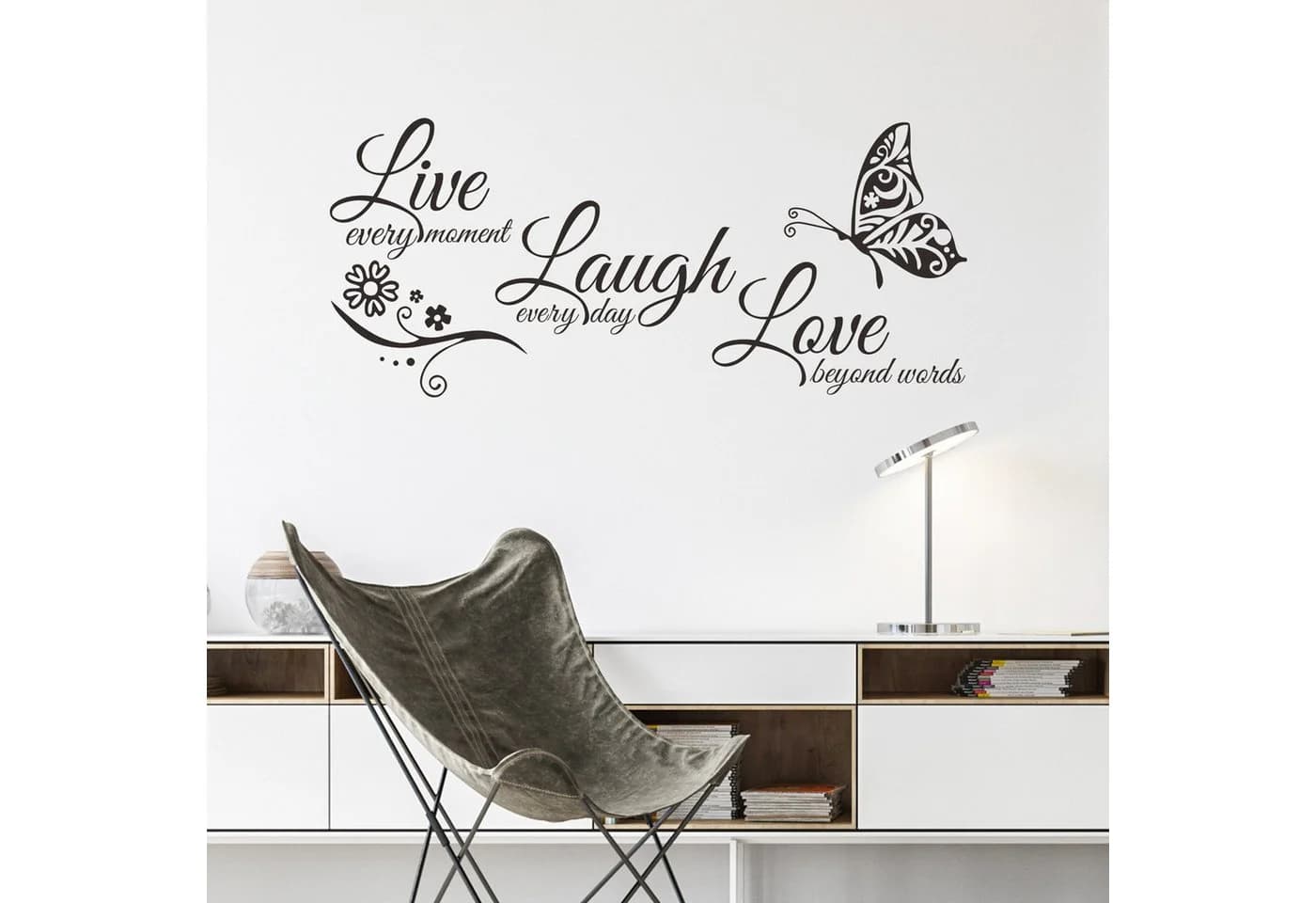 Minicloss Wandtattoo Sprüche Schwarz Wandaufkleber Wohnzimmer - Bild 5