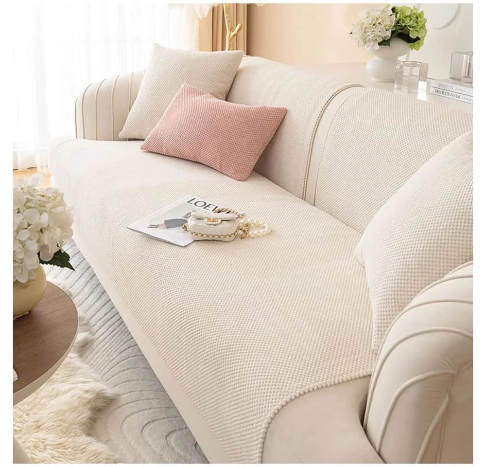 Agger Sofaschoner Couch Überzug Beige Rutschfest Universell