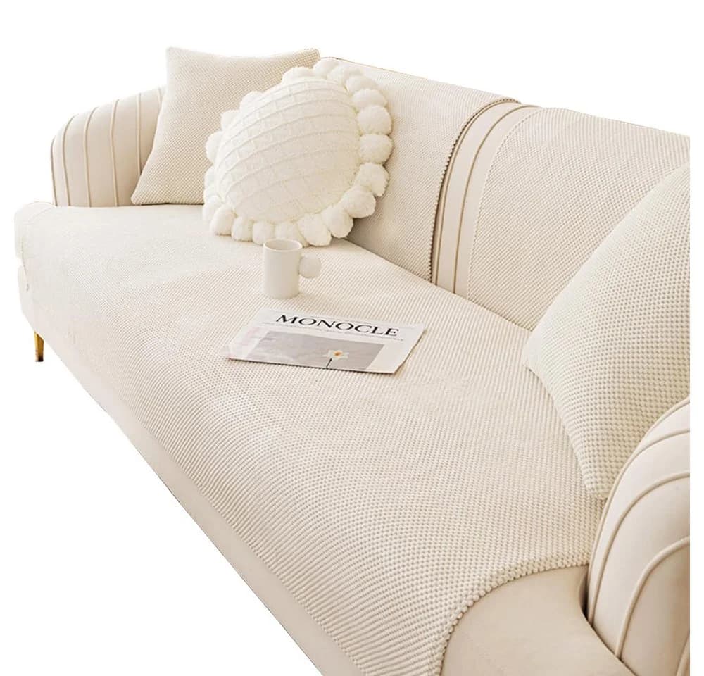 Agger Sofaschoner Couch Überzug Beige Rutschfest Universell - Bild 2