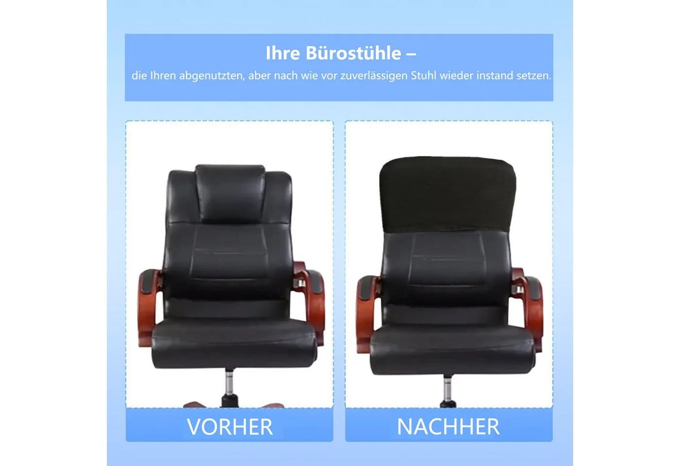 Zaewry Stuhlhusse Schwarz Stretch Rückenlehne Überzug - Bild 5