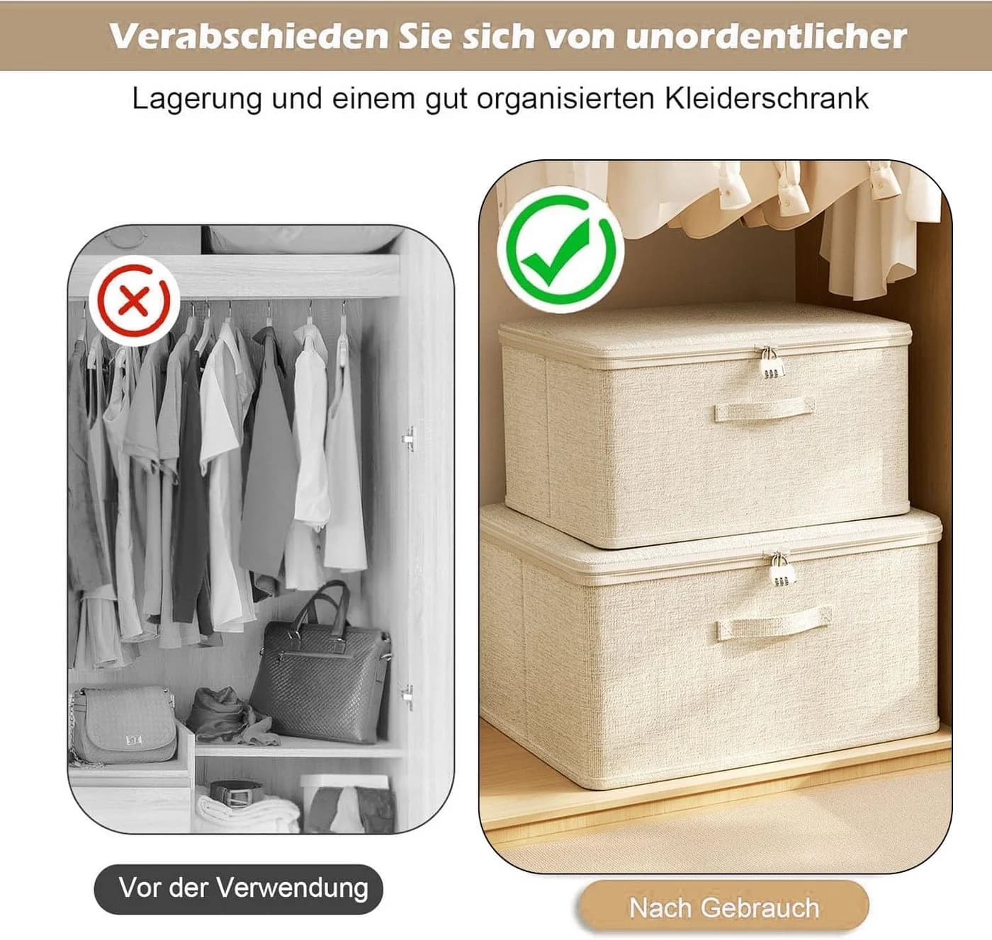 Minicloss Aufbewahrungsbox mit Deckel faltbar Stoffbox