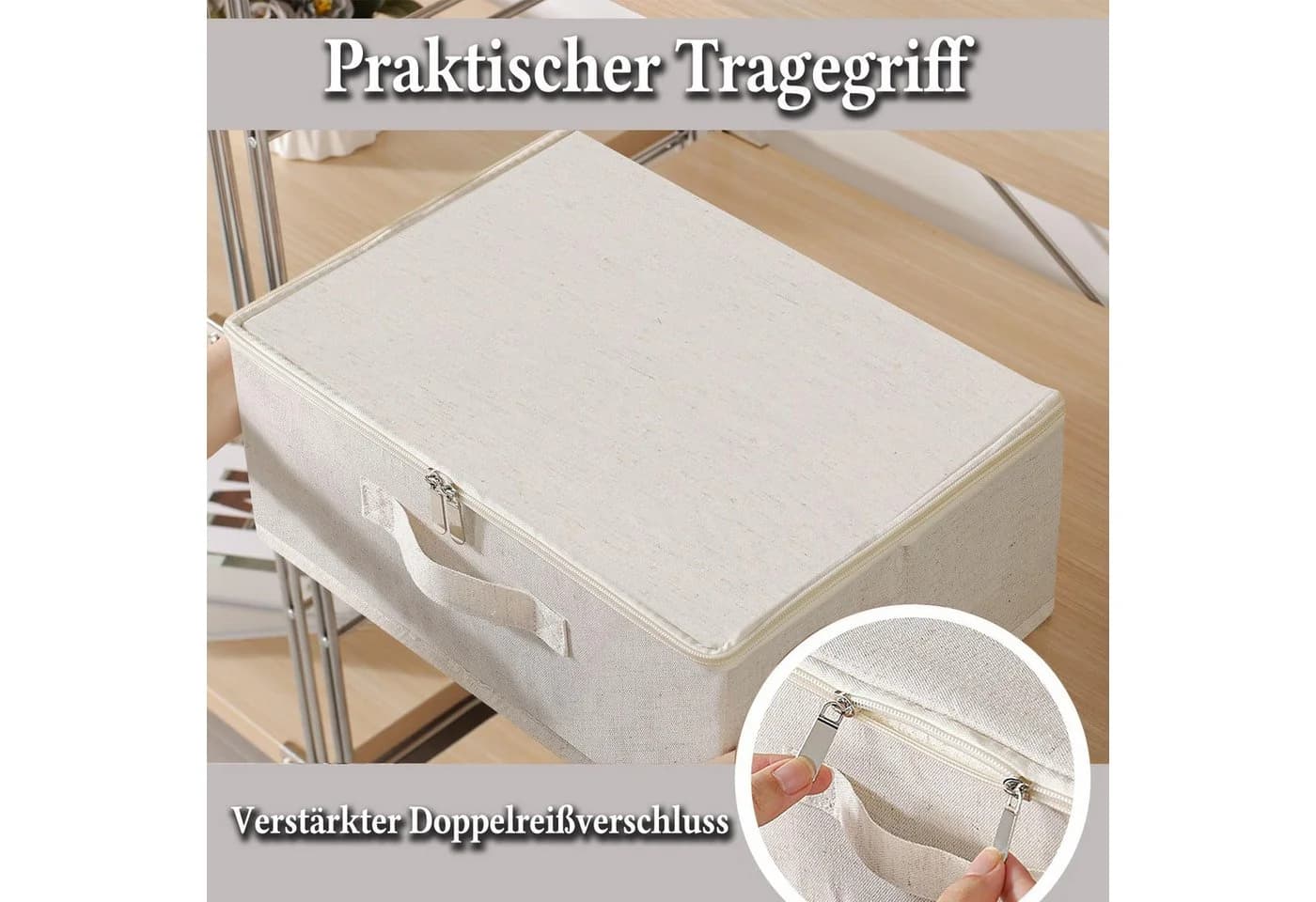 Minicloss Aufbewahrungsbox mit Deckel faltbar Stoffbox - Bild 5