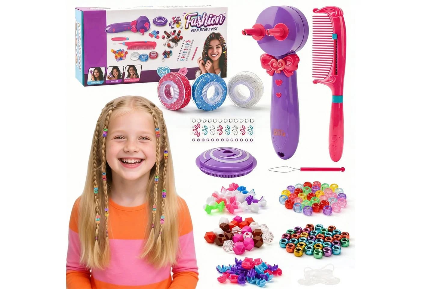 Minicloss Frisierkoffer 3-in-1 Zopfmacher Kinderhaarschmuck - Bild 2