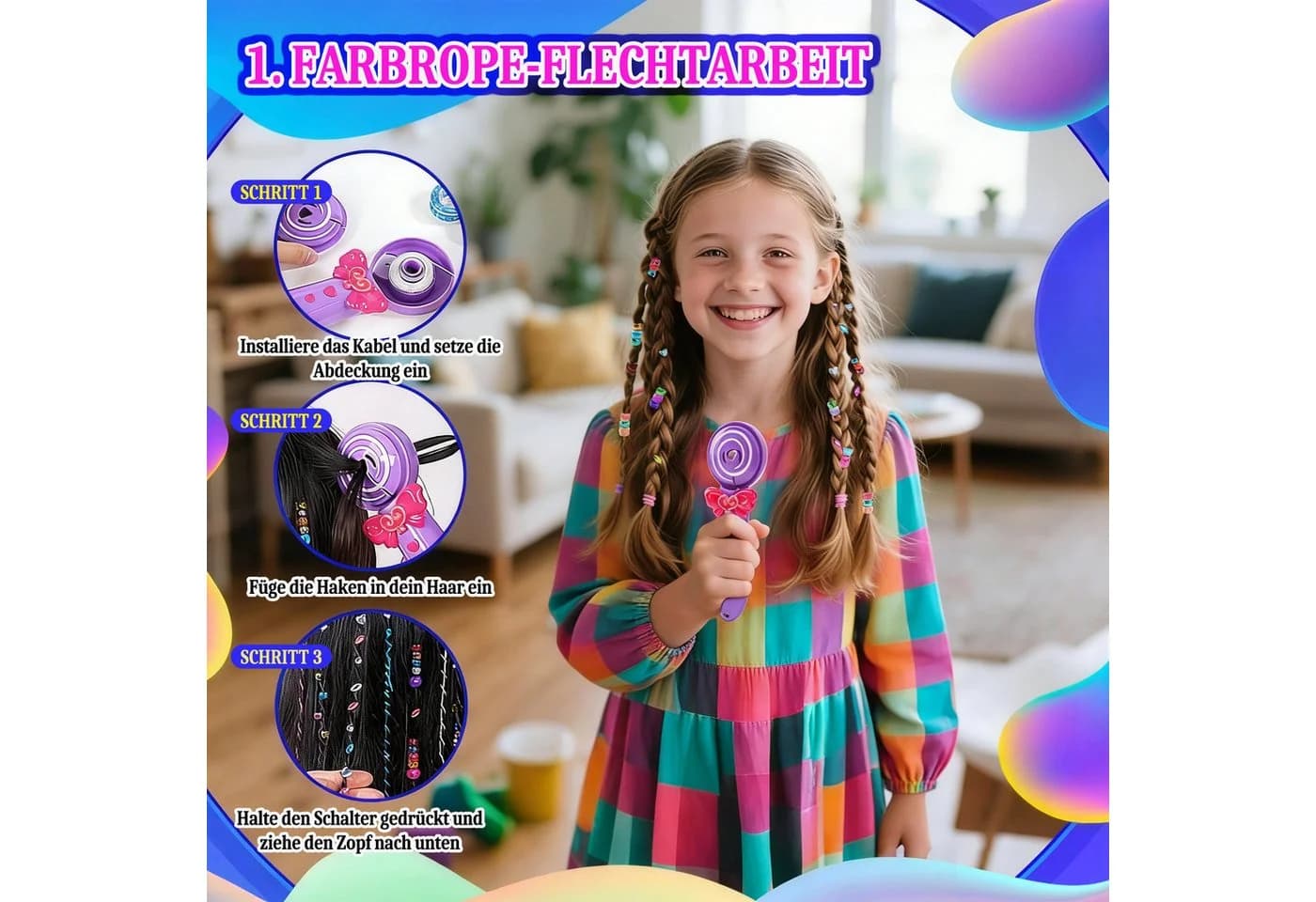 Minicloss Frisierkoffer 3-in-1 Zopfmacher Kinderhaarschmuck - Bild 4