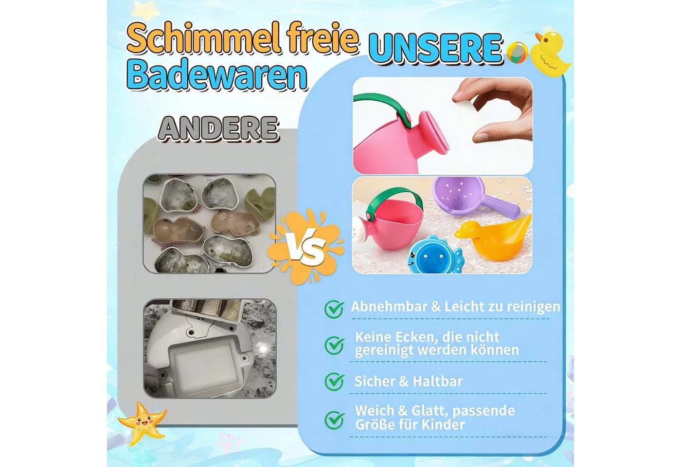 CLTYQ Badespielzeug 5-tlg. Bunt für Kinder ab 3 Jahren - Bild 4