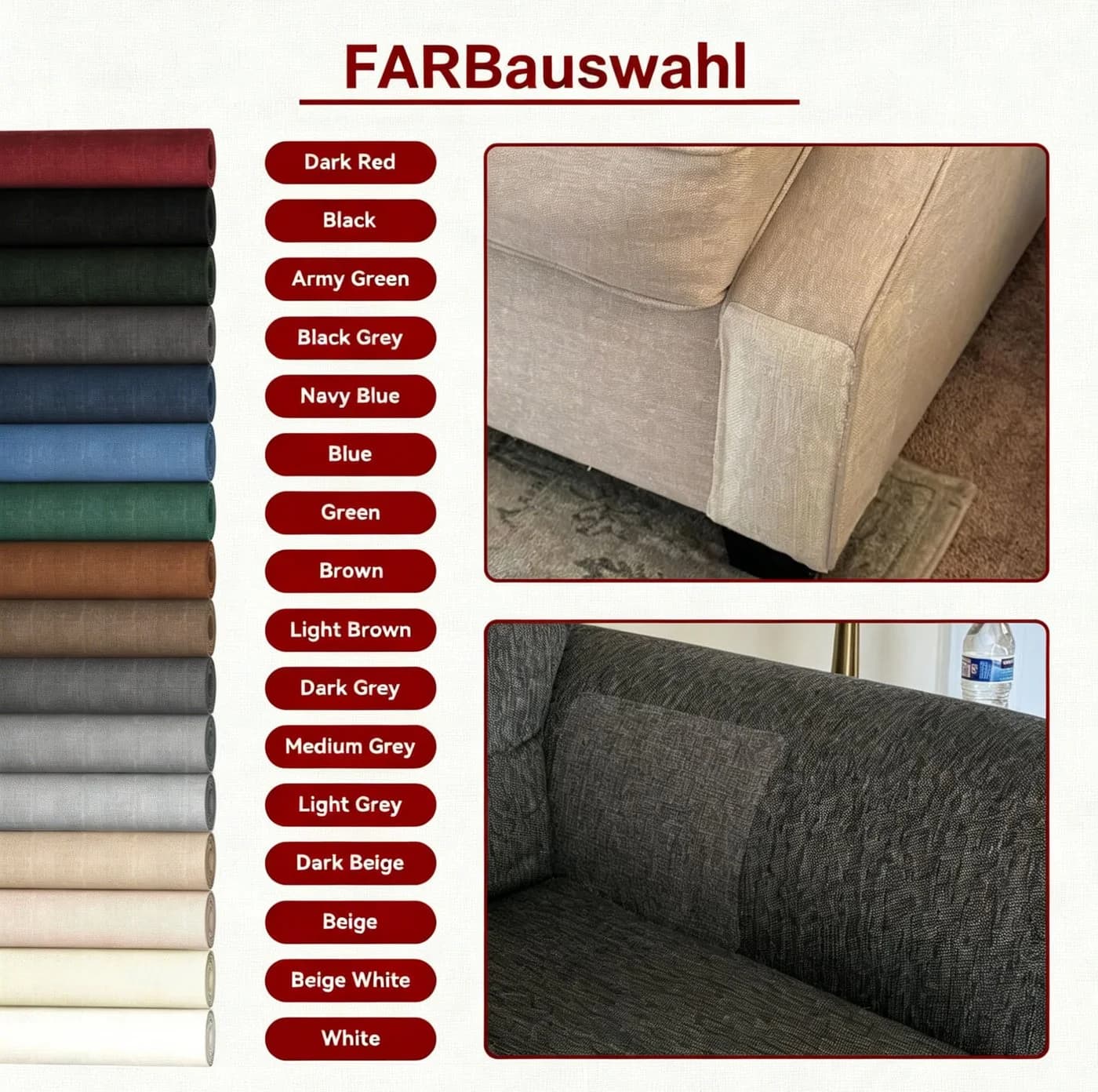 Agger Selbstklebende Leinen-Reparaturpflaster für Sofas & Autos