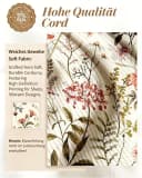 Diwzbyn Cord-Kissenbezug 45x45 cm Blumenmuster Landhausstil Bild 1