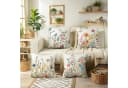 Diwzbyn Kissenbezug 4er Set Blumenmuster Leinenoptik Landhausstil Bild 1