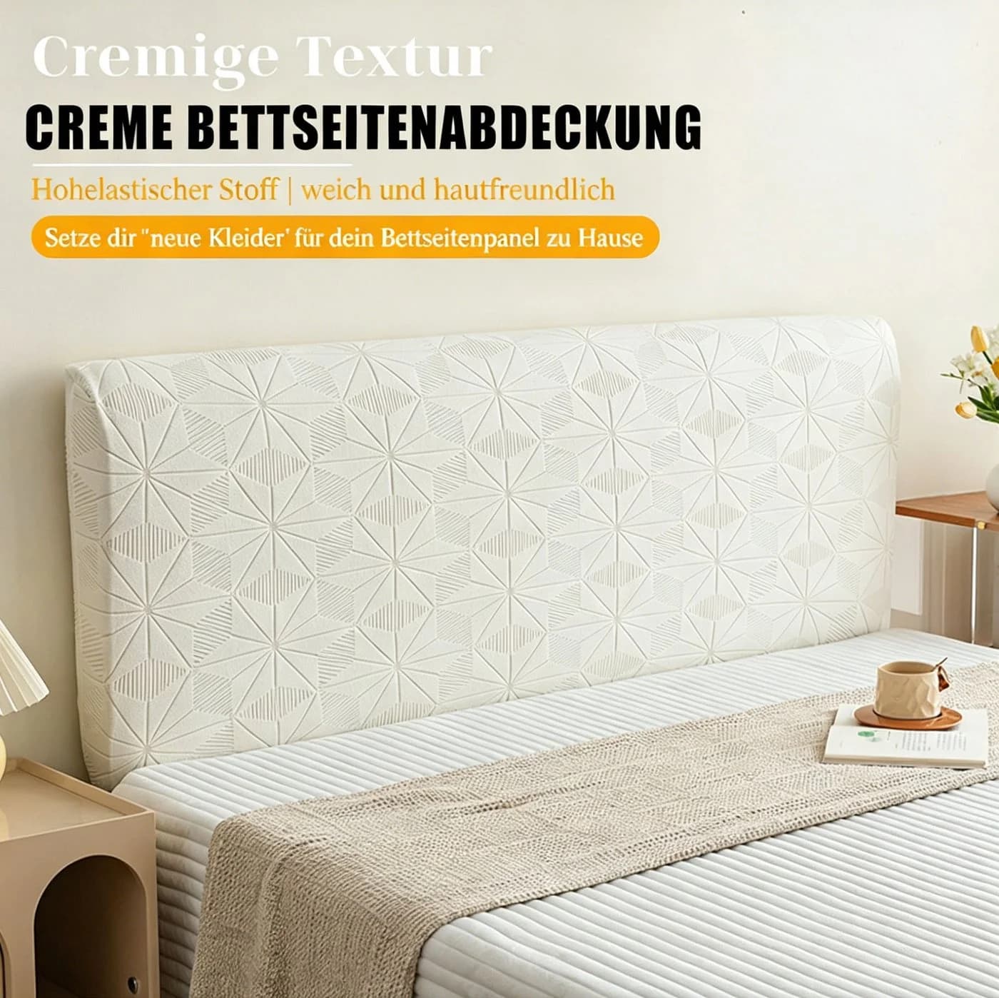 Agger Elastische Betthusse für Kopfteil aus Jacquard-Samt