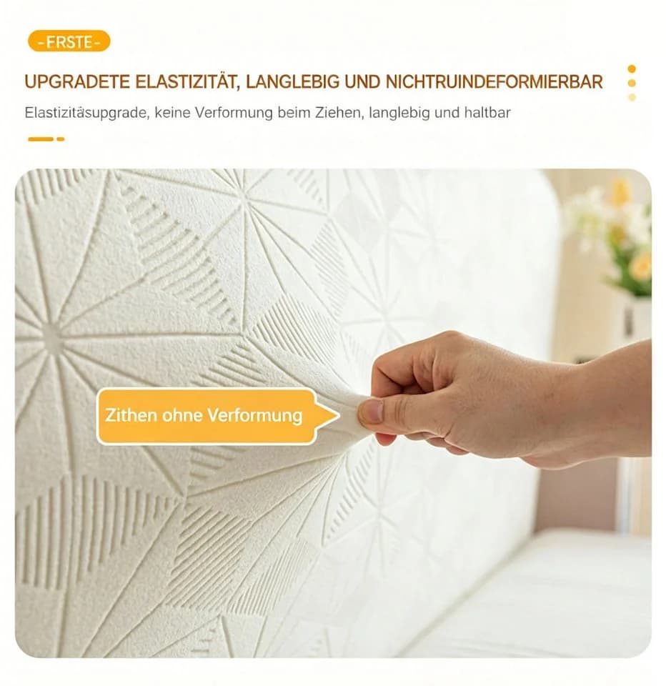 Agger Elastische Betthusse für Kopfteil aus Jacquard-Samt - Bild 4