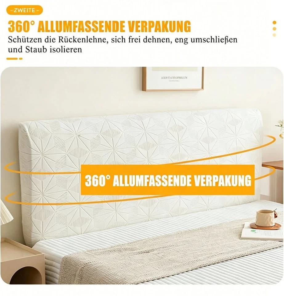 Agger Elastische Betthusse für Kopfteil aus Jacquard-Samt - Bild 5