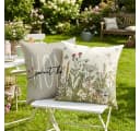 Agger Outdoor-Kissenbezug 45x45 cm Blumenmuster Leinen-Polyester Bild 4