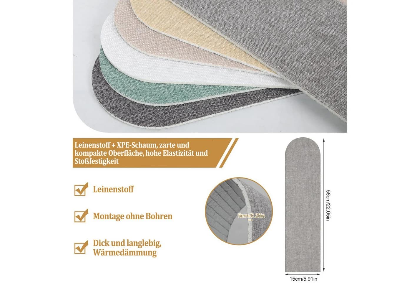 Diwzbyn 3D Wandpaneel 6-tlg. Selbstklebend Stoßschutz