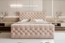 Goldstoff Boxspringbett TAURIEL Rosa Velvet mit Stauraum & Matratze Bild 1