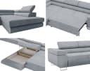 Goldstoff Ecksofa VENUS mit Schlaffunktion & Bettkasten Beige Bild 5