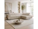 Goldstoff Ecksofa RIVIA mit Schlaffunktion & Bettkasten beige Bild 1