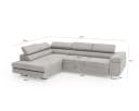 Goldstoff Ecksofa RIVIA mit Schlaffunktion & Bettkasten beige Bild 5