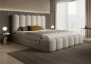 Goldstoff Polsterbett LOFT mit Bettkasten und hohem Kopfteil Beige Bild 2