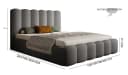 Goldstoff Polsterbett LOFT mit Bettkasten und hohem Kopfteil Beige Bild 3