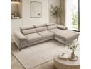 Goldstoff Schlafsofa LARGO Ecksofa mit Schlaffunktion und Stauraum beige Bild 4
