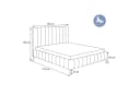 Goldstoff Polsterbett MAGNUS Beige mit hohem Kopfteil und Stauraum Bild 5