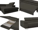 Goldstoff Ecksofa VENUS mit Schlaffunktion & Bettkasten grau Bild 5
