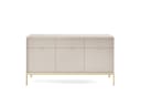 Goldstoff Kommode Milano 154 cm mit geriffelter Front und Metallrahmen Bild 1