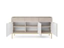 Goldstoff Kommode Milano 154 cm mit geriffelter Front und Metallrahmen Bild 3