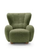 Goldstoff Sessel HUGSY Relaxsessel Boucle Grün mit hoher Rückenlehne Bild 2