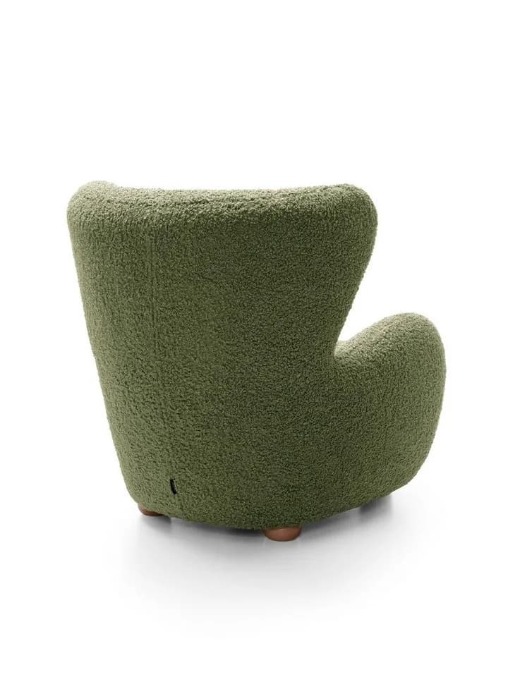 Goldstoff Sessel HUGSY Relaxsessel Boucle Grün mit hoher Rückenlehne - Bild 4