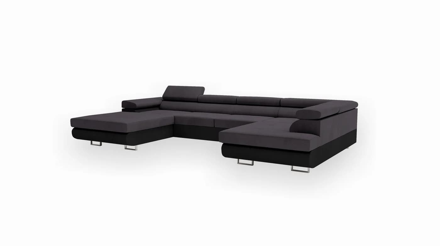 Goldstoff RELAX U Ecksofa mit Schlaffunktion und Bettkästen
