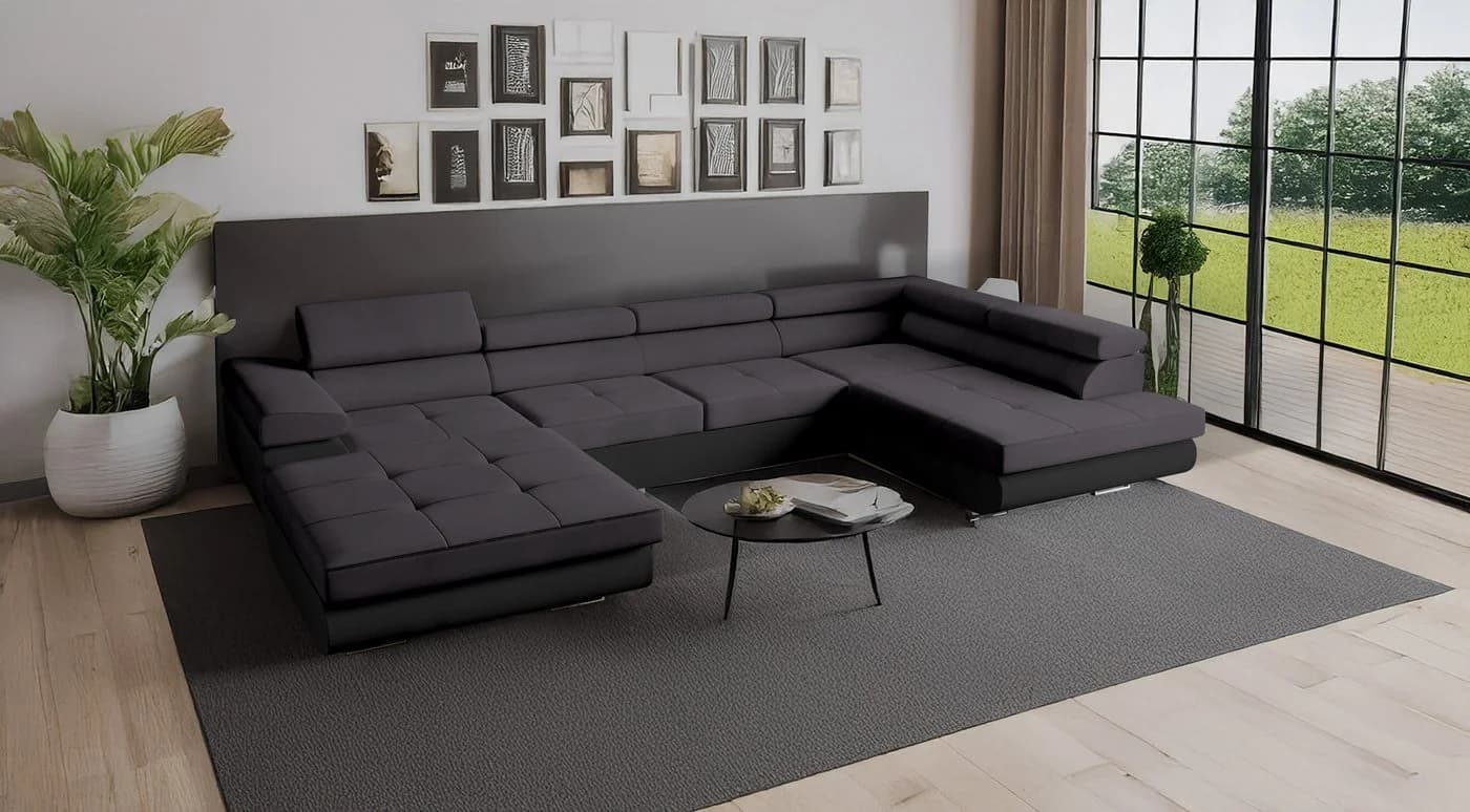 Goldstoff RELAX U Ecksofa mit Schlaffunktion und Bettkästen - Bild 2