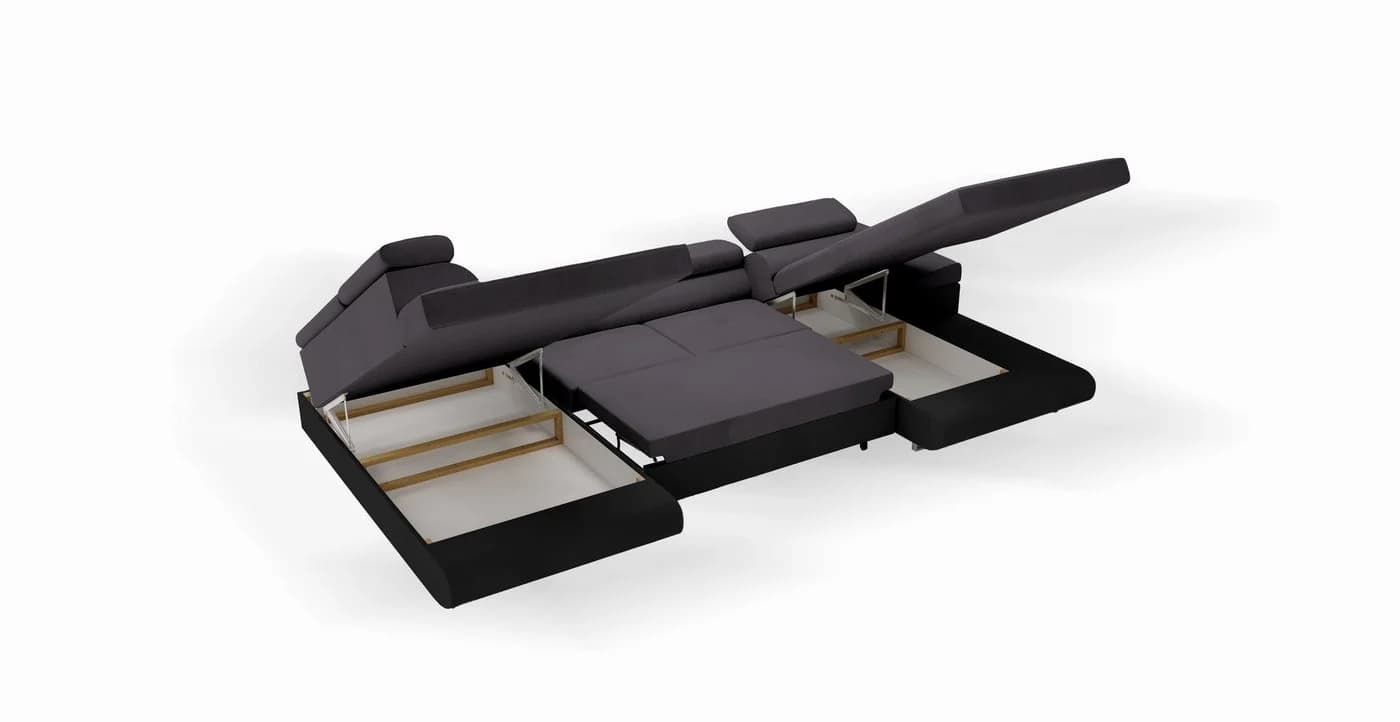 Goldstoff RELAX U Ecksofa mit Schlaffunktion und Bettkästen - Bild 4