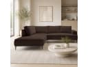 Goldstoff Ecksofa VESPA L Beige Cord mit Recamiere Bild 1