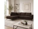 Goldstoff Ecksofa VESPA L Beige Cord mit Recamiere Bild 3