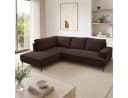 Goldstoff Ecksofa VESPA L Beige Cord mit Recamiere Bild 4