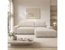 Goldstoff Ecksofa MOUNIR L-Form mit Schlaffunktion und Bettkasten Cord beige Bild 1