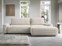 Goldstoff Ecksofa MOUNIR L-Form mit Schlaffunktion und Bettkasten Cord beige Bild 2