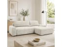 Goldstoff Ecksofa MOUNIR L-Form mit Schlaffunktion und Bettkasten Cord beige Bild 3