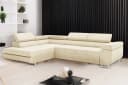 Goldstoff Ecksofa VENUS mit Schlaffunktion & Bettkasten Beige Bild 2